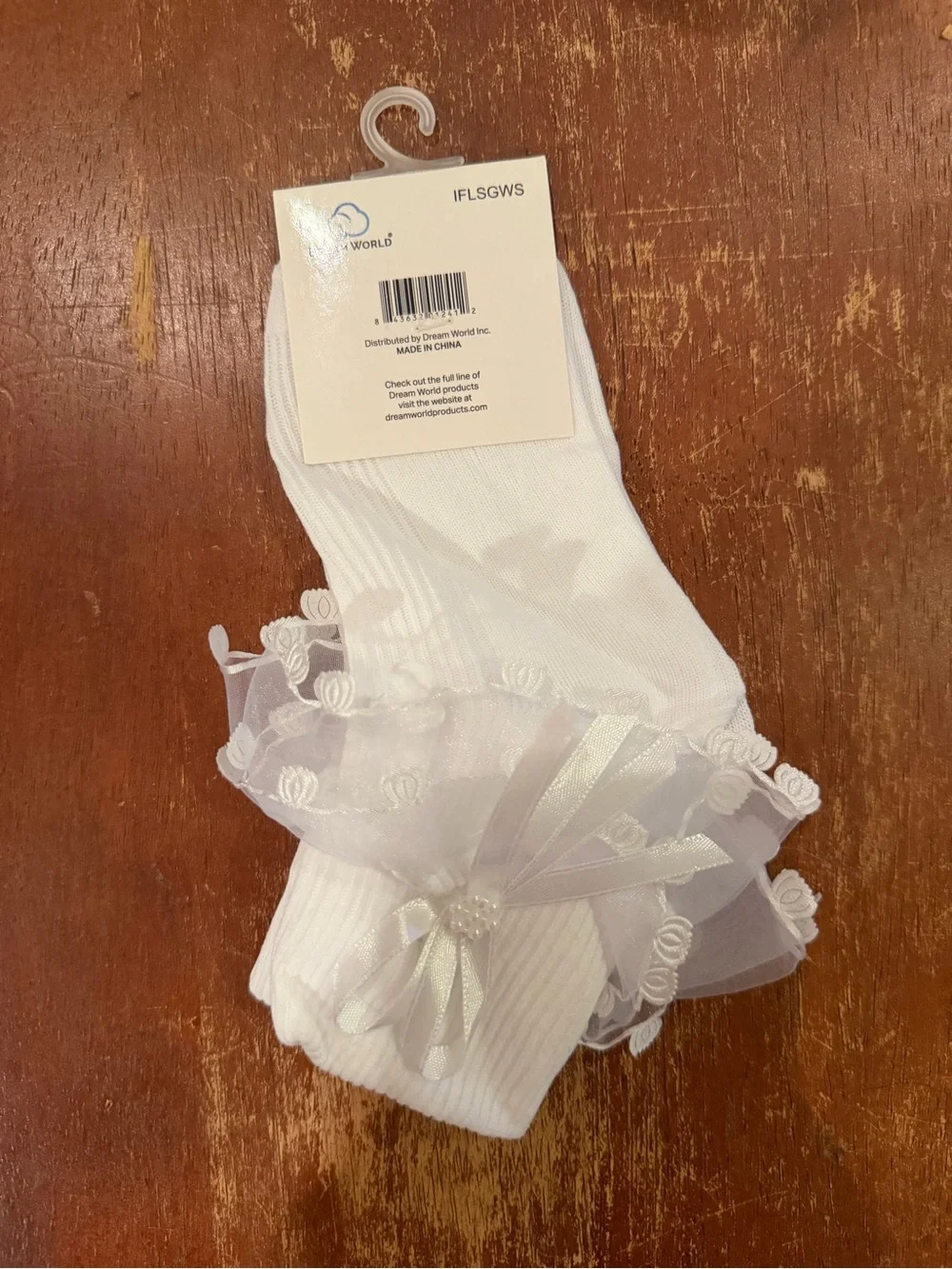 NWT White Lace Frill Girls' Socks - Small (3-5Y)